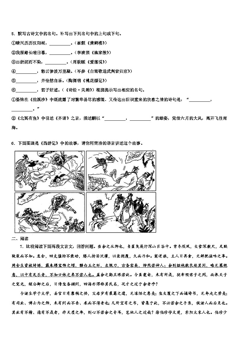 2022-2023学年安徽省合肥市蜀山区中考语文最后冲刺浓缩精华卷含解析02