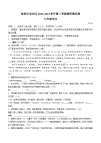 广东省深圳市宝安区2022-2023学年七年级下学期期末语文试题（含答案）