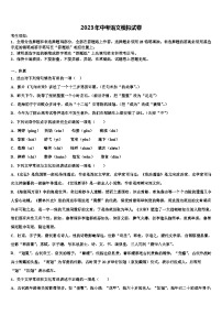 2022-2023学年湖南邵阳中考二模语文试题含解析