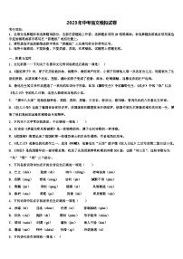 2022-2023学年湖南省师大附中梅溪湖中学中考语文考前最后一卷含解析