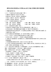 黑龙江省哈尔滨市第四十九中学校2020－2021学年九年级上学期期中考试语文【试卷+答案】