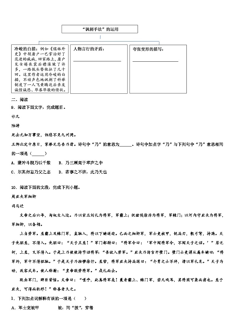 2022-2023学年江苏省苏州市太仓市重点达标名校中考语文考前最后一卷含解析03