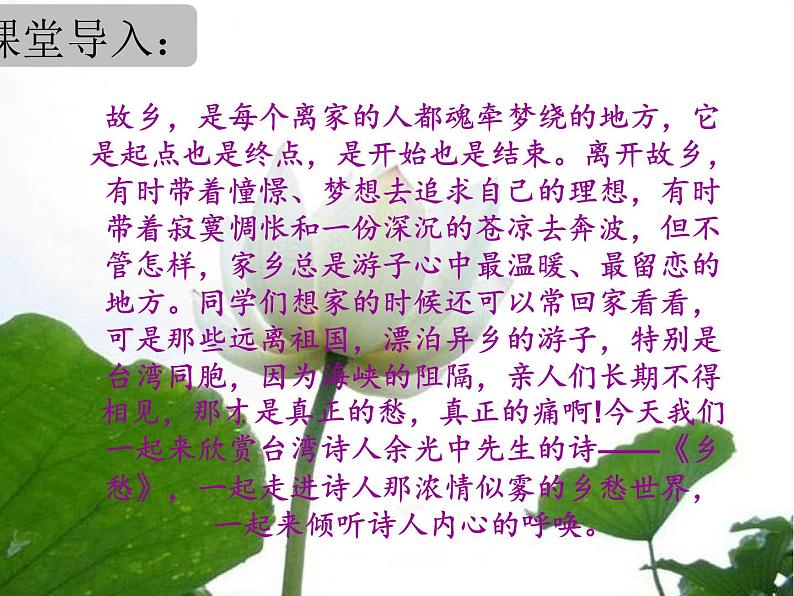 部编版九年级语文上册--4乡愁（课件）第1页
