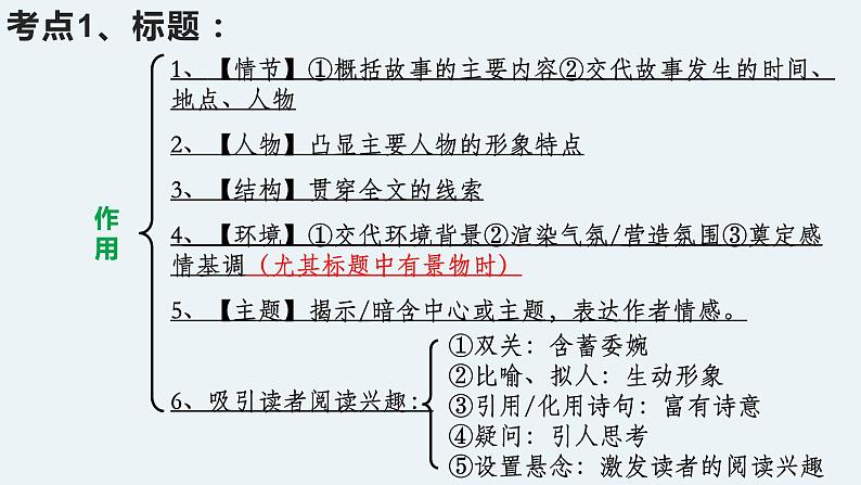 记叙文阅读技巧-中考语文二轮专题课件PPT08