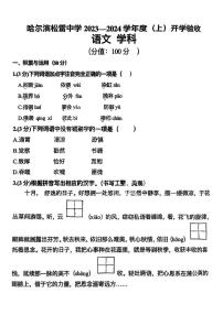 黑龙江省哈尔滨市南岗区松雷中学校2023-2024学年七年级上学期开学测试语文试卷