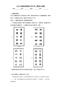 2023年海南省海南中学中考三模语文试题（含解析）