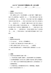 2023年广东省名校中考模拟收心卷二语文试题（含解析）