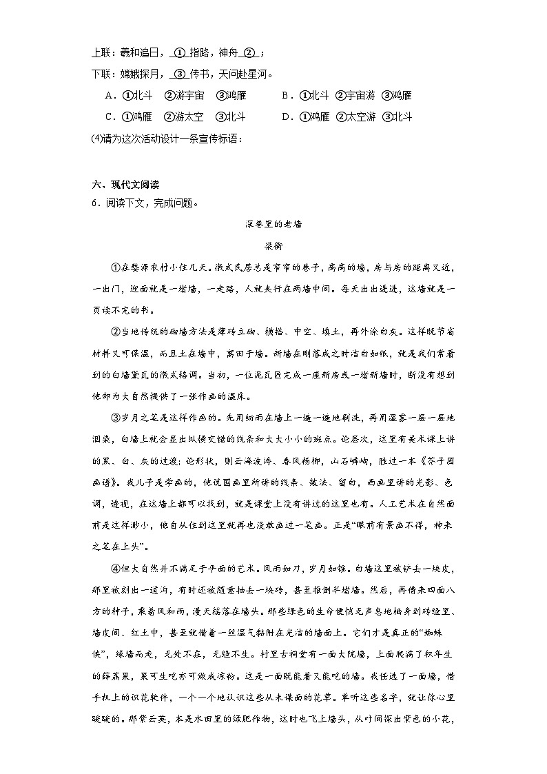 2023年河南省安阳市滑县内黄县中考模拟语文试题（含解析）第3页