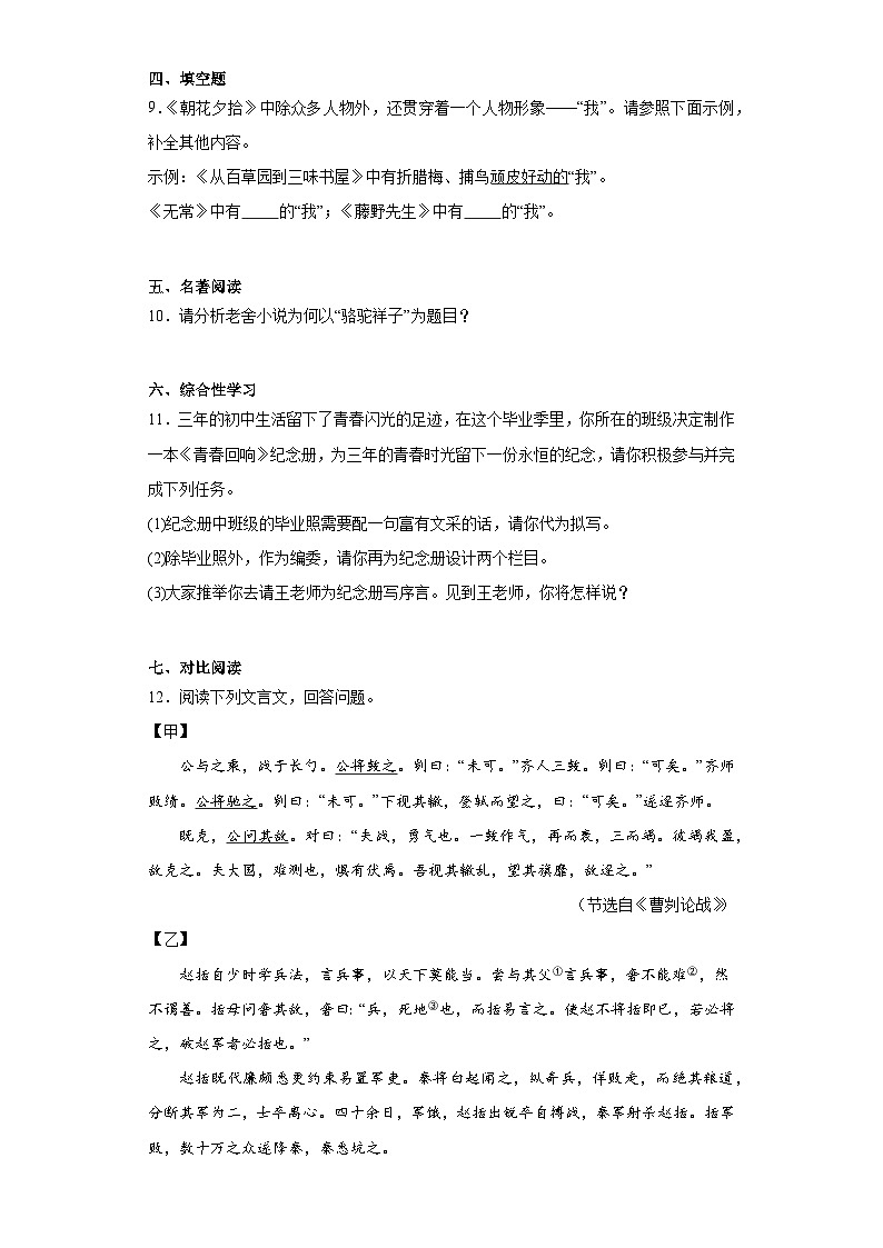 2023年黑龙江省齐齐哈尔市建华区中考三模语文试题（含解析）第3页