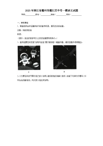 2023年浙江省衢州市衢江区中考一模语文试题（含解析）