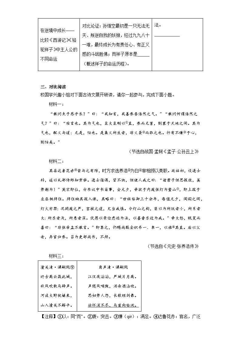 2023年浙江省嘉兴市嘉善县中考一模语文试题（含解析）02
