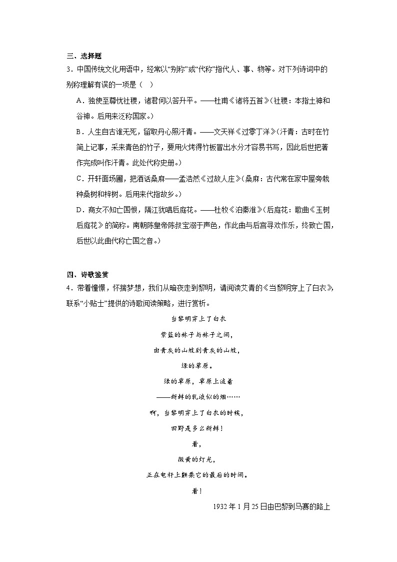 2023年浙江省丽水市景宁中考一模语文试题（含解析）第2页