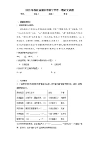 2023年浙江省丽水市景宁中考一模语文试题（含解析）