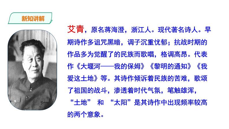 2023-2024 部编版语文九年级上册 3《我爱这土地》课件+学案+教案08