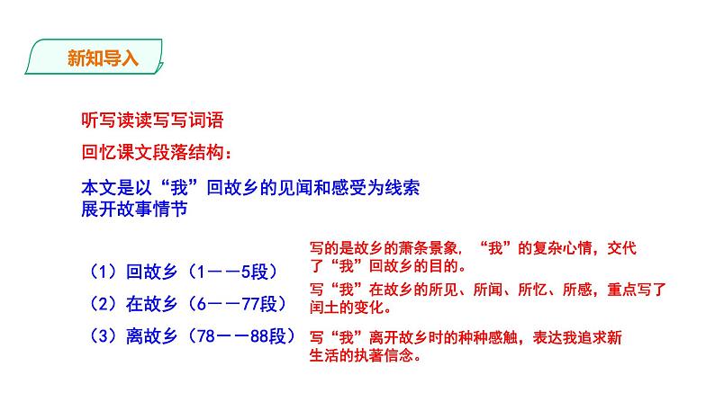 2023-2024 部编版语文九年级上册 15《故乡》第二课时课件+教案+学案02
