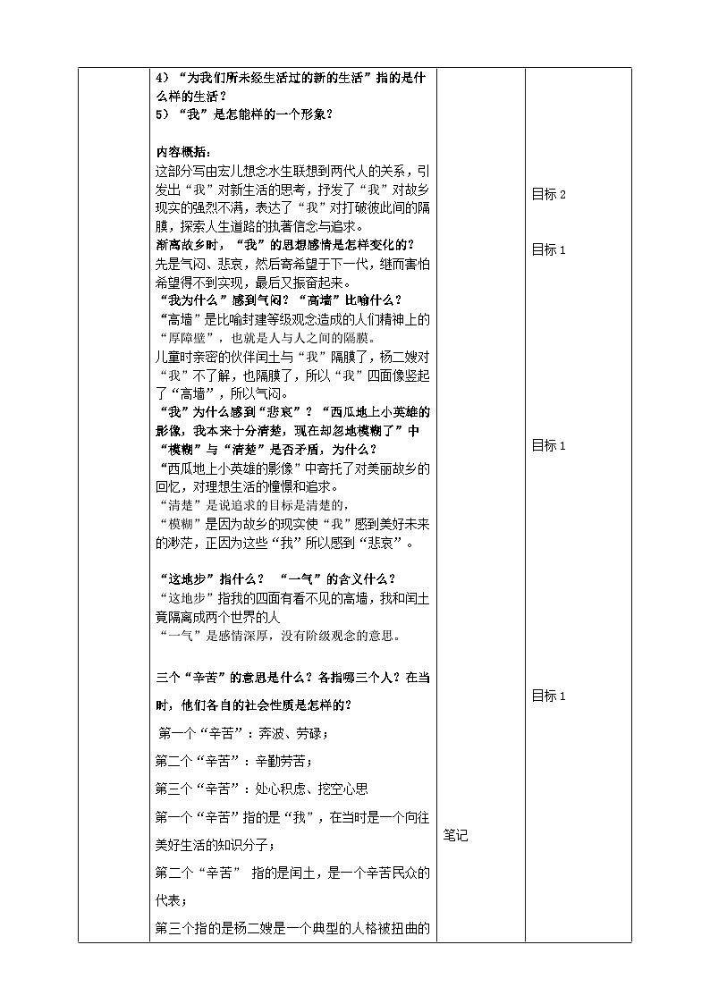 2023-2024 部编版语文九年级上册 15《故乡》第三课时课件+教案+学案02