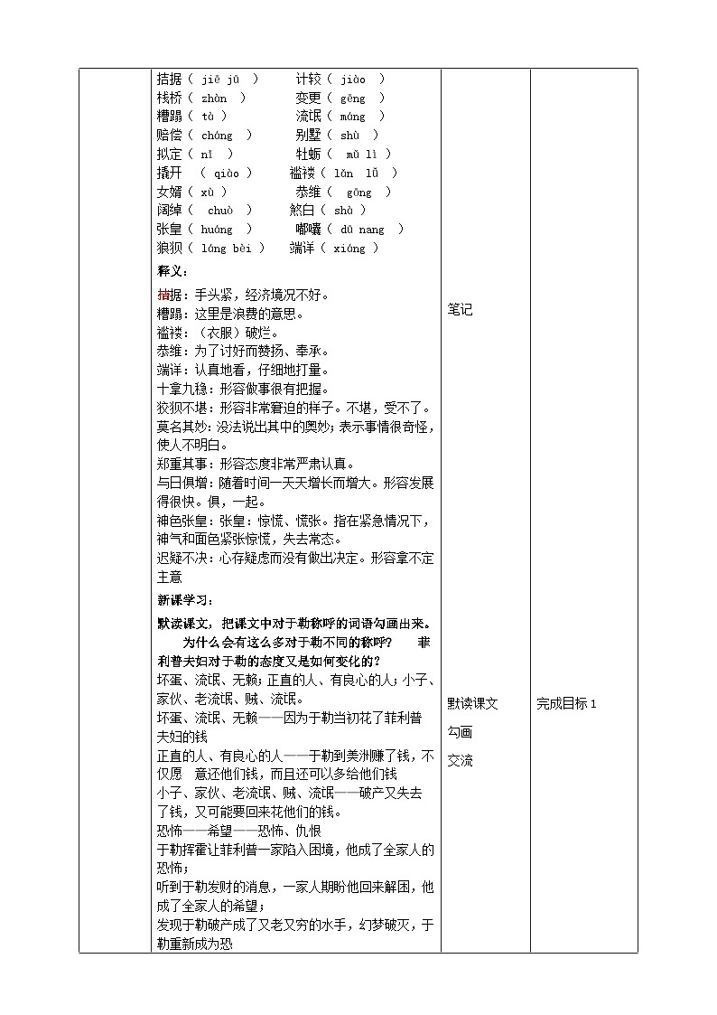 2023-2024 部编版语文九年级上册 16《我的叔叔于勒》第一课时课件+学案+教案（表格式）02
