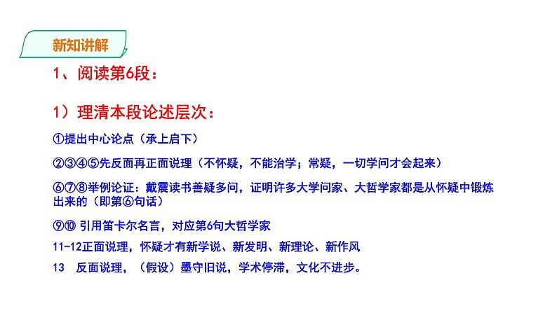 2023-2024 部编版语文九年级上册 19《怀疑与学问》第二课时课件+教案+学案08