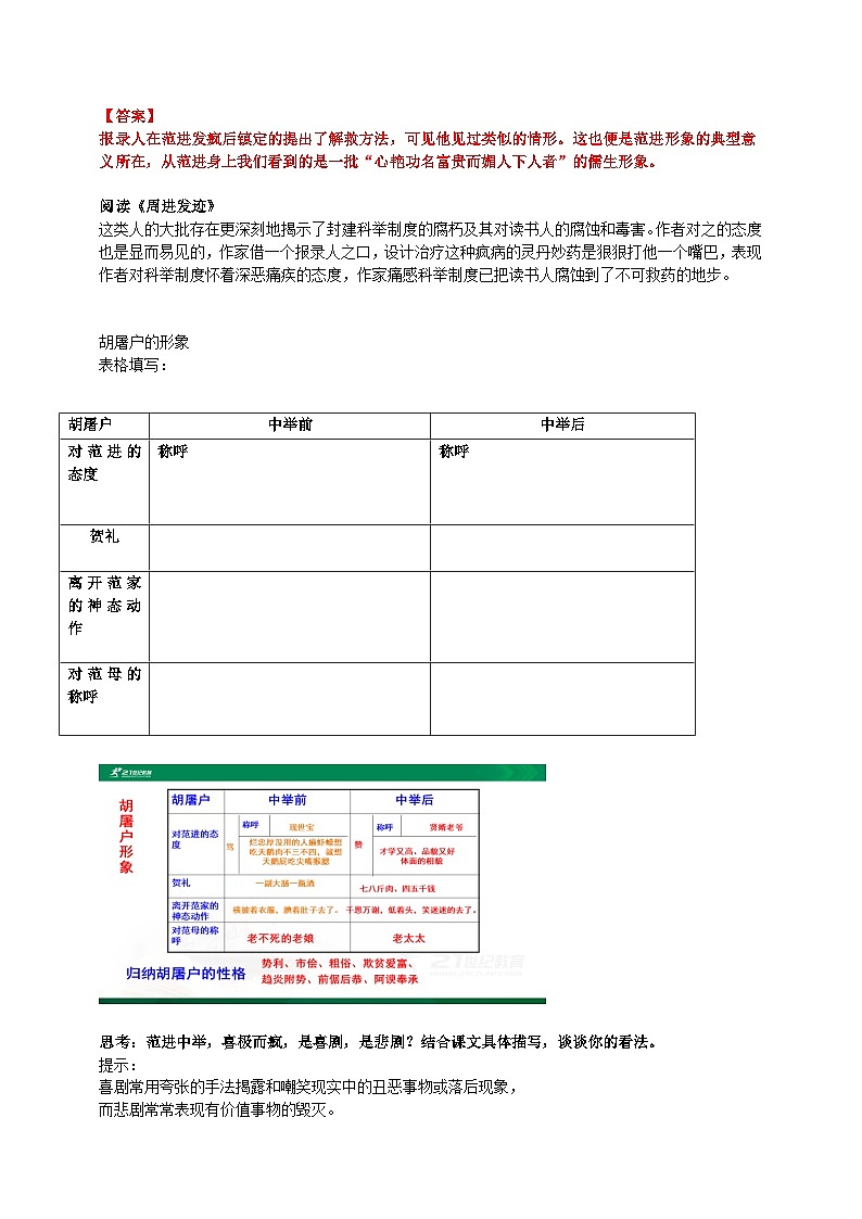 2023-2024 部编版语文九年级上册 23《范进中举》第二课时课件+教案+导学案03