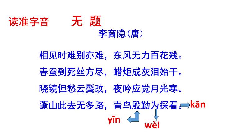 2023-2024 部编版语文九年级上册 九年级语文上册第六单元课外古诗词诵读《无题》课件+教案+学案05