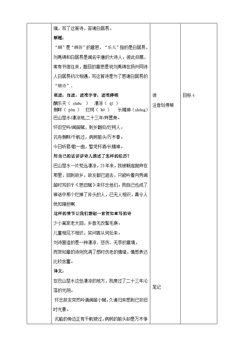 2023-2024 部编版语文九年级上册 14 诗词三首《酬乐天扬州初逢席上见赠》课件+教案+学案02
