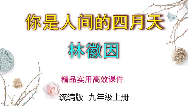 2023-2024 部编版初中语文 九年级上册 第5课《你是人间的四月天》课件第1页