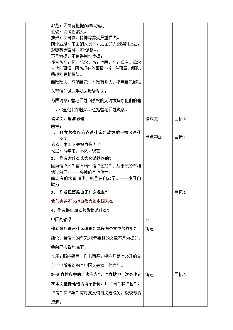 2023-2024 部编版语文九年级上册 18《中国人失掉了自信力吗》第一课时课件+教案+学案03