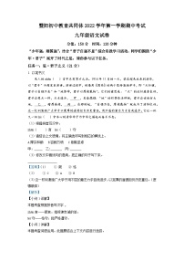 浙江省诸暨市暨阳初中教育共同体2022-2023学年九年级上学期期中语文试题（解析版）