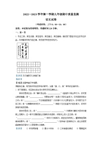 山西省太原市2022-2023学年九年级上学期期中语文试题（解析版）
