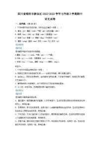 四川省绵阳市游仙区2022-2023学年七年级上学期期中语文试题（解析版）