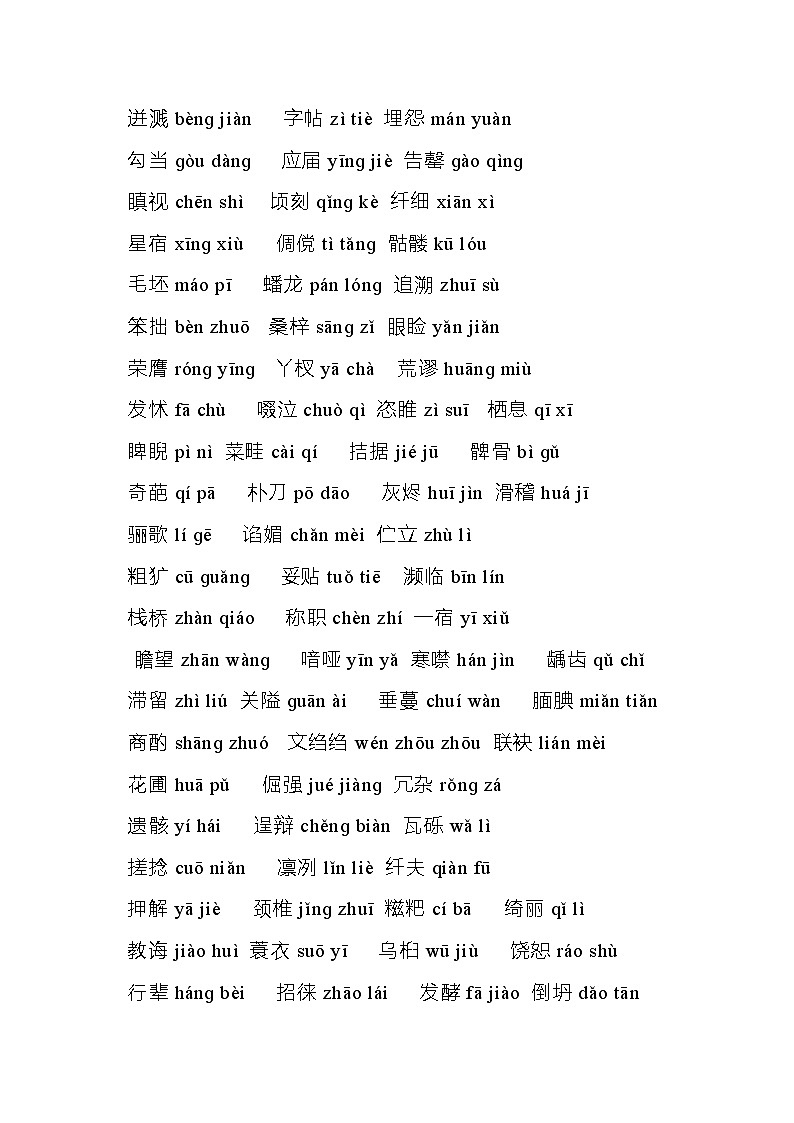 初中语文考试易错拼音300个02