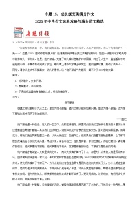 专题15：成长蜕变类满分作文-2023年中考作文速胜攻略与满分范文精选