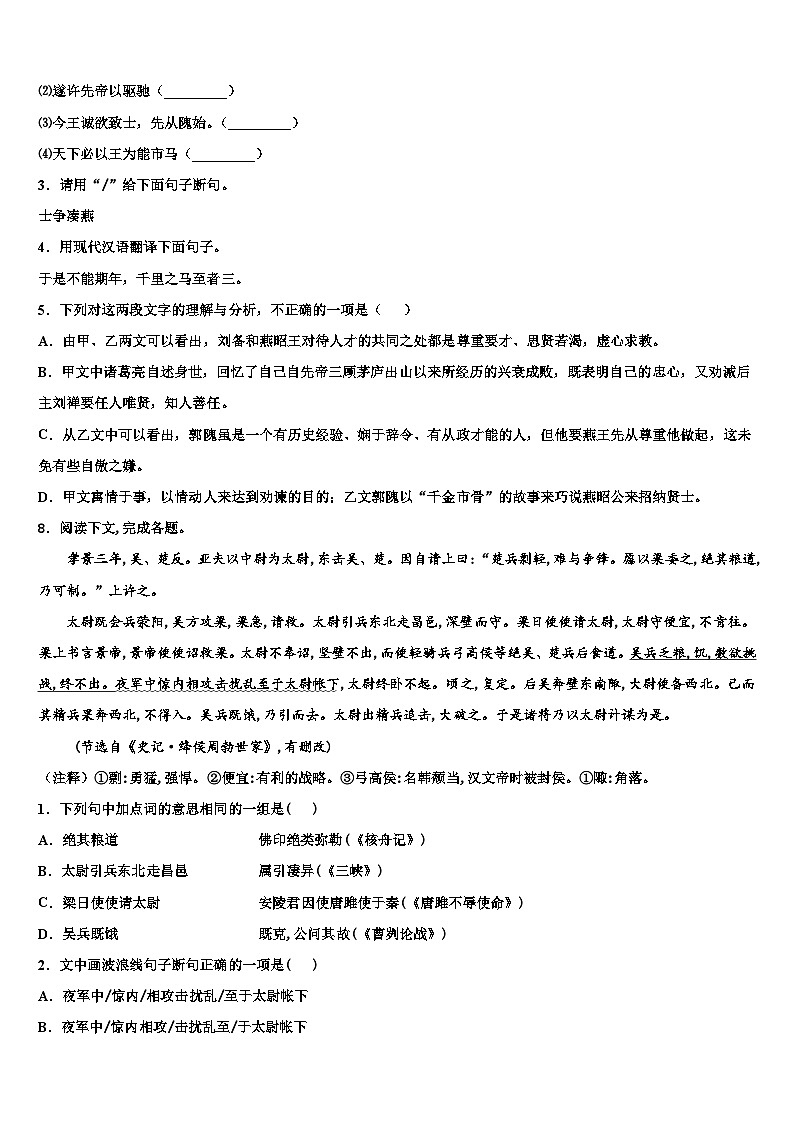 2023届广东省湛江市第二十二中学十校联考最后语文试题含解析03