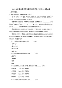 2023年云南省昆明市师大附中呈贡学校中考语文第三次模拟试卷（含答案）