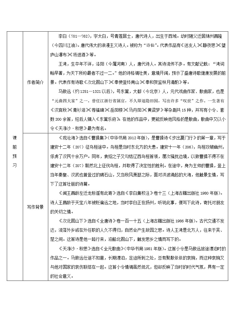 2023七年级语文上册第一单元4古代诗歌四首导学案新人教版02