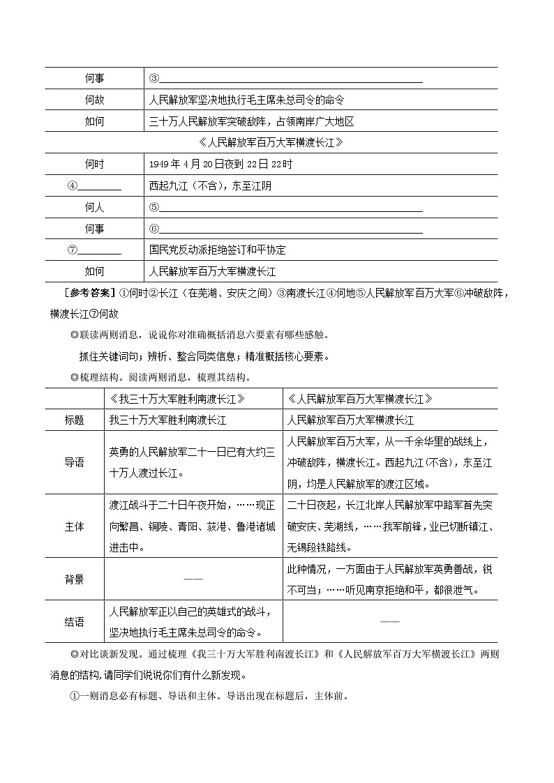 2023八年级语文上册第一单元1消息二则教学设计新人教版02