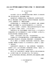 2022-2023学年浙江省嘉兴市平湖市七年级（下）期末语文试卷（含答案解析）