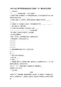 2022-2023学年吉林省延边州七年级（下）期末语文试卷（含答案解析）