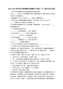2022-2023学年河北省承德市承德县七年级（下）期末语文试卷（含答案解析）