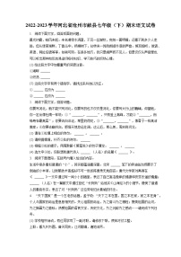 2022-2023学年河北省沧州市献县七年级（下）期末语文试卷（含答案解析）