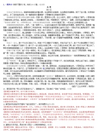 中考语文二轮专题复习习题精编：现代文阅读 专题十六 记叙文阅读：小说