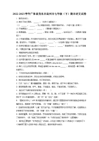 2022-2023学年广东省茂名市高州市七年级（下）期末语文试卷（含答案解析）