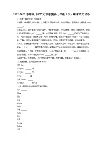 2022-2023学年四川省广元市苍溪县七年级（下）期末语文试卷（含答案解析）