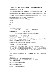 2022-2023学年贵州省七年级（下）期末语文试卷（含答案解析）