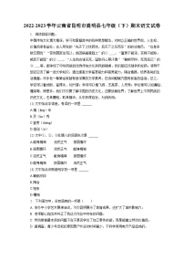 2022-2023学年云南省昆明市嵩明县七年级（下）期末语文试卷（含答案解析）