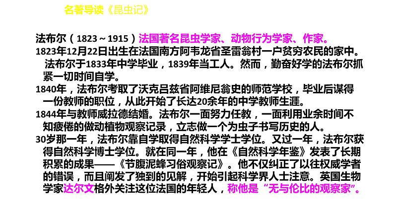 部编版八年级语文上册--名著导读  《昆虫记》 科普作品的阅读（精品课件）第6页