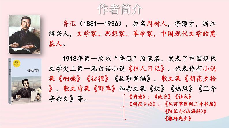 2023九年级语文上册第四单元15故乡考点精讲课件新人教版第5页