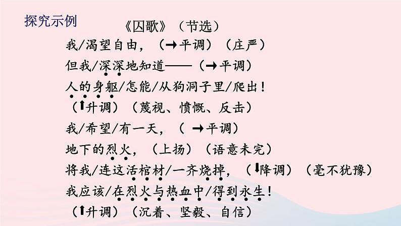 2023九年级语文上册第一单元任务二诗歌朗诵考点精讲课件新人教版05