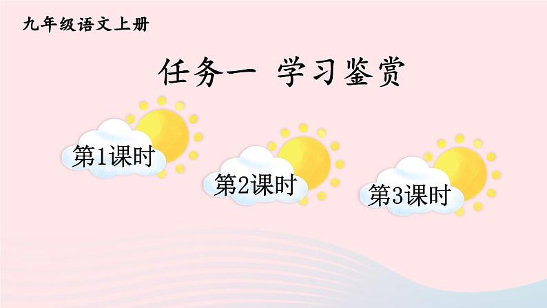 2023九年级语文上册第一单元任务一学习鉴赏配套课件新人教版第1页