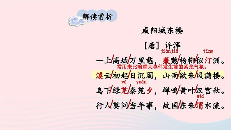2023九年级语文上册第六单元课外古诗词诵读考点精讲课件新人教版第3页